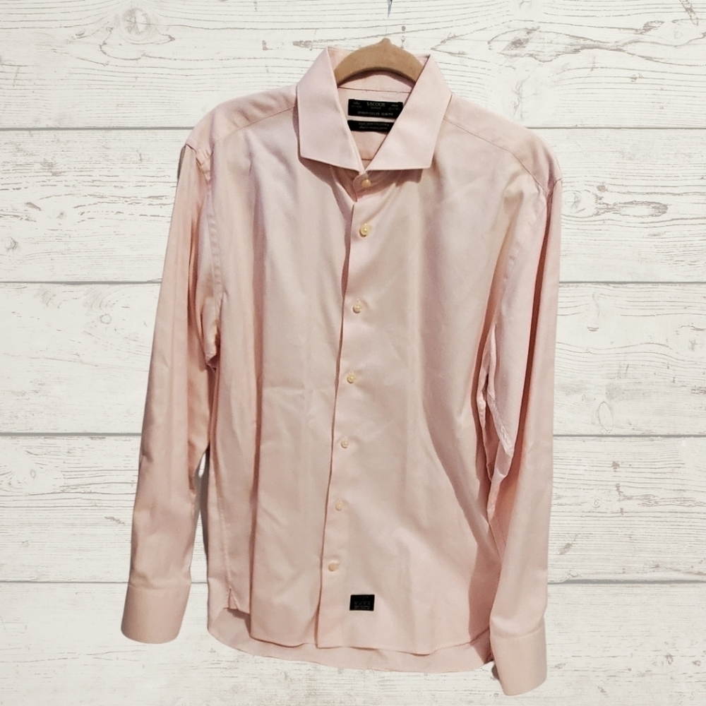 Sacoor Brothers Dublin Collar Slim Fit Long Sleeve Dress Shirt